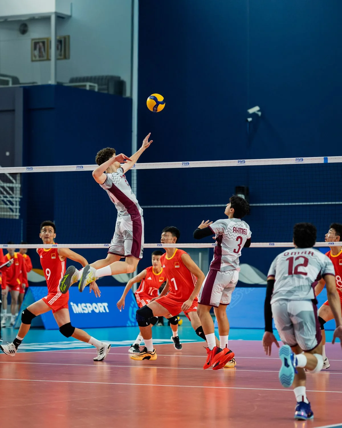 Volleyball players during a match